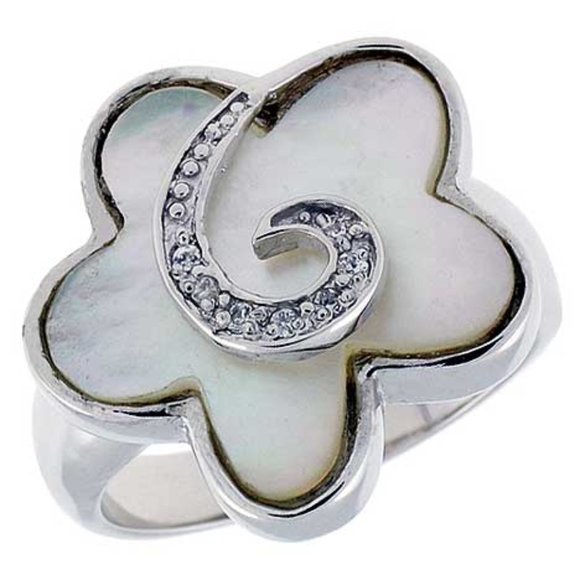 Pearl Clover Ring Sterling Silver 20mm - Picture 1 of 2